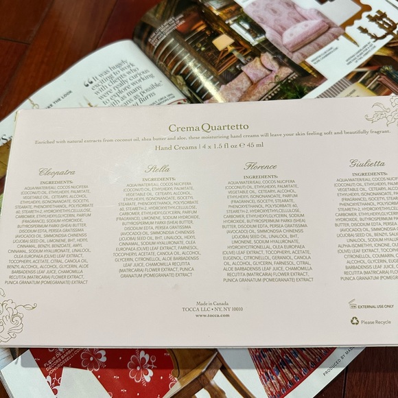 TOCCA Hand Cream set of four exotic flavours - Picture 2 of 2